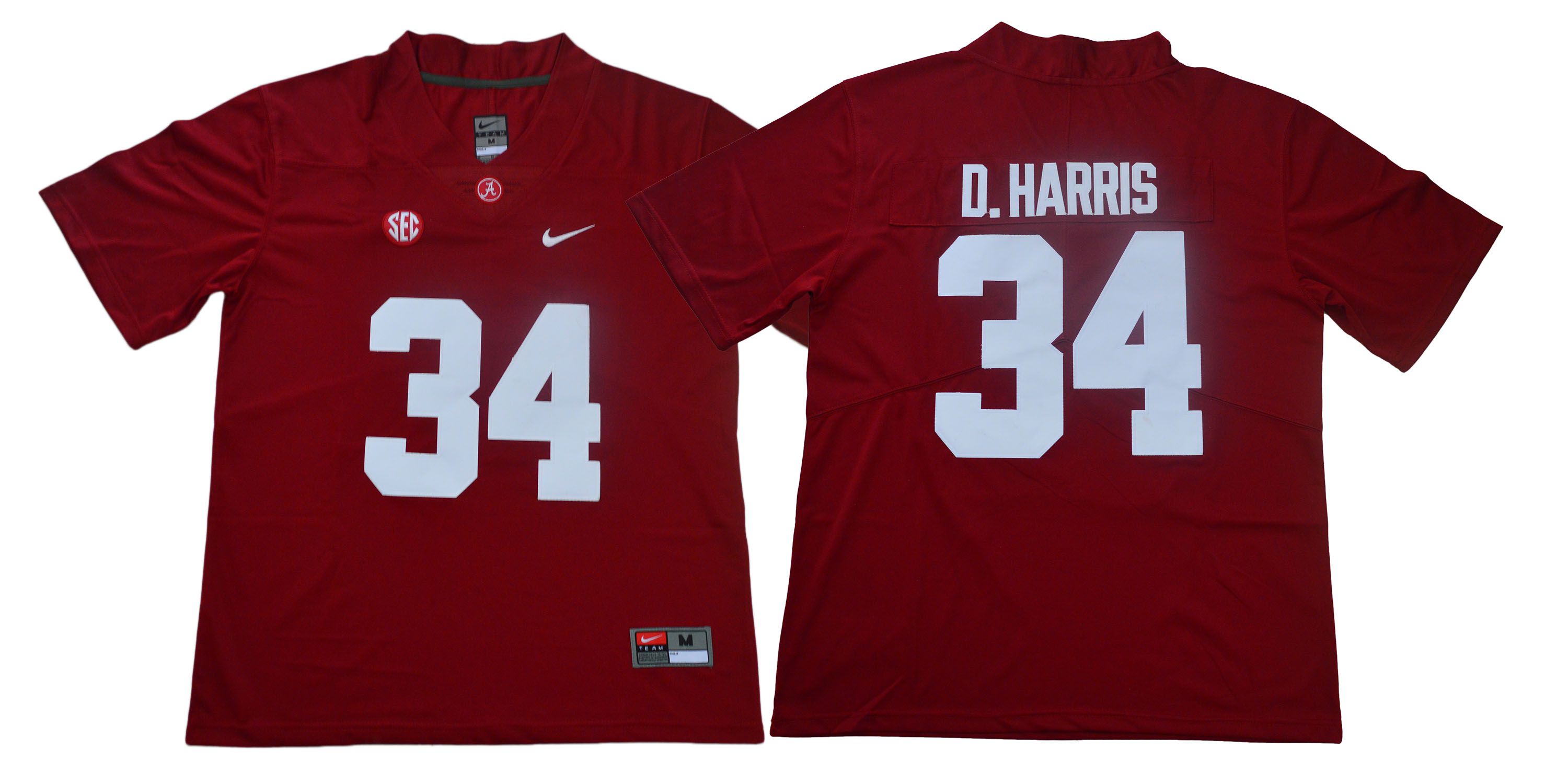 Men Alabama Crimson Tide 34 D.Harris Red Legendary Edition NCAA Jerseys